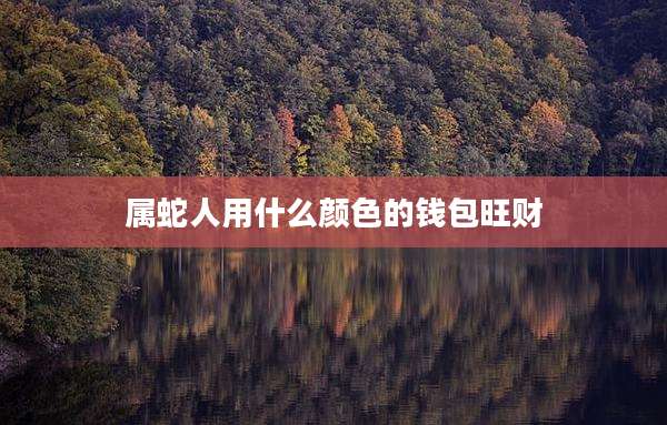 属蛇人用什么颜色的钱包旺财