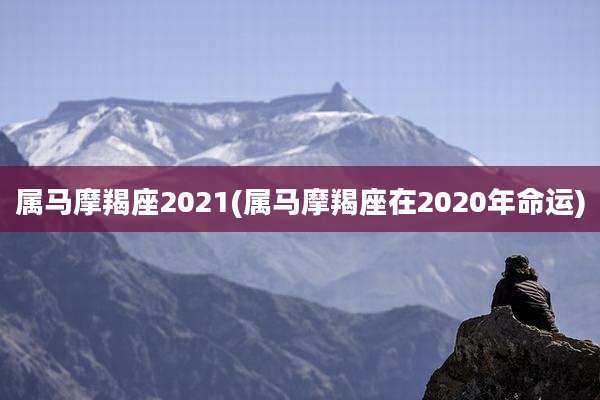 属马摩羯座2021(属马摩羯座在2020年命运)