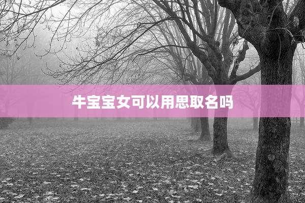 牛宝宝女可以用思取名吗
