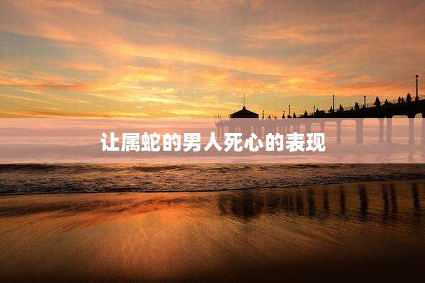 让属蛇的男人死心的表现