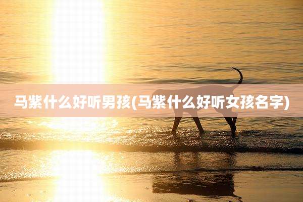 马紫什么好听男孩(马紫什么好听女孩名字)