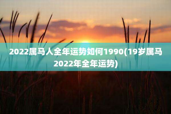 2022属马人全年运势如何1990(19岁属马2022年全年运势)