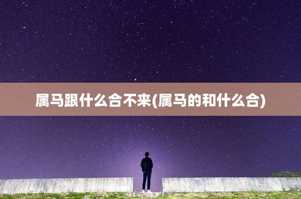 属马跟什么合不来(属马的和什么合)