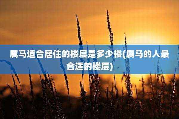 属马适合居住的楼层是多少楼(属马的人最合适的楼层)