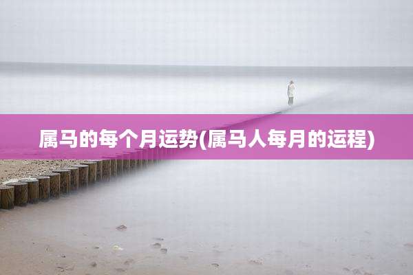 属马的每个月运势(属马人每月的运程)