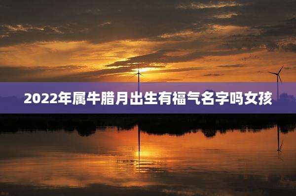 2022年属牛腊月出生有福气名字吗女孩