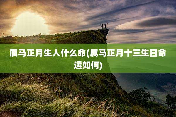 属马正月生人什么命(属马正月十三生日命运如何)