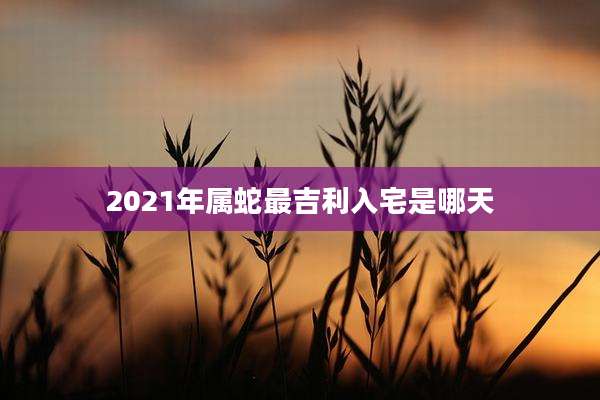 2021年属蛇最吉利入宅是哪天