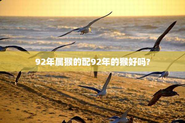 92年属猴的配92年的猴好吗?