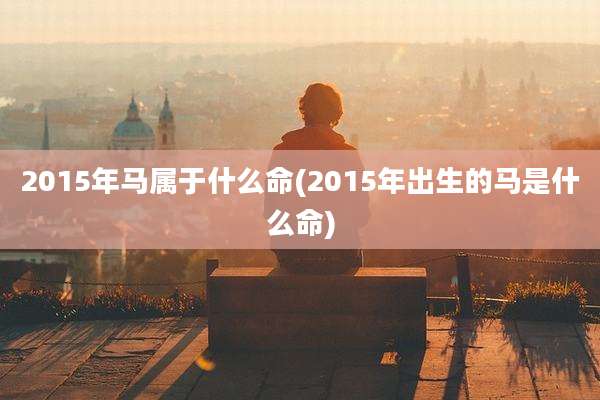 2015年马属于什么命(2015年出生的马是什么命)