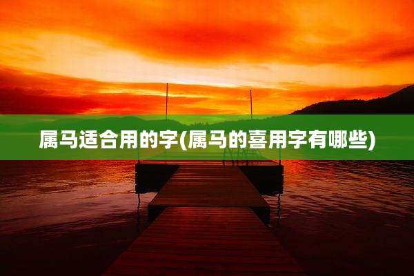 属马适合用的字(属马的喜用字有哪些)