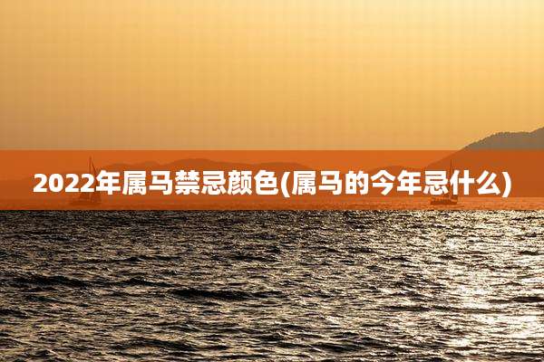 2022年属马禁忌颜色(属马的今年忌什么)