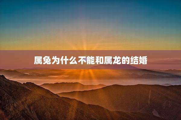 属兔为什么不能和属龙的结婚