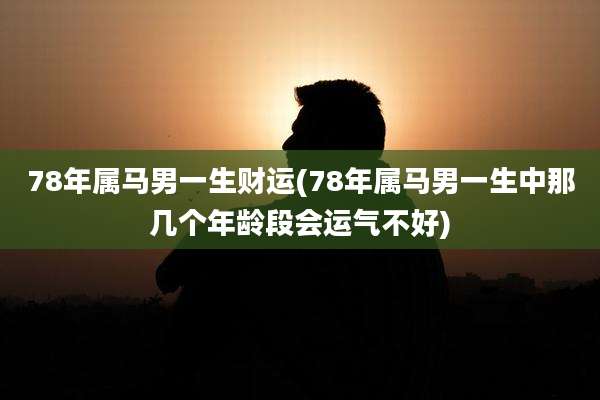 78年属马男一生财运(78年属马男一生中那几个年龄段会运气不好)
