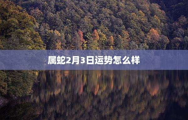属蛇2月3日运势怎么样