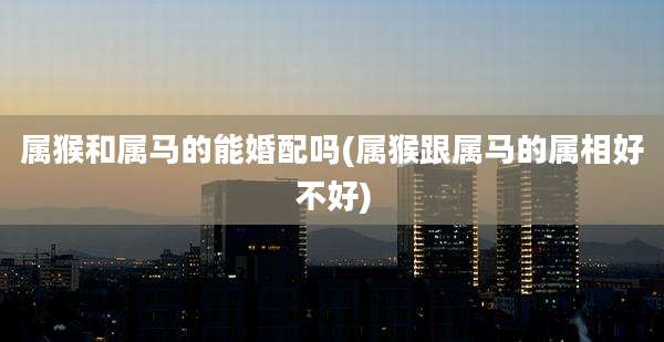 属猴和属马的能婚配吗(属猴跟属马的属相好不好)