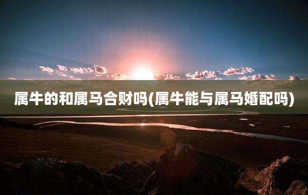 属牛的和属马合财吗(属牛能与属马婚配吗)