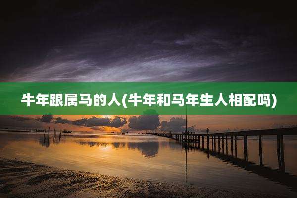 牛年跟属马的人(牛年和马年生人相配吗)