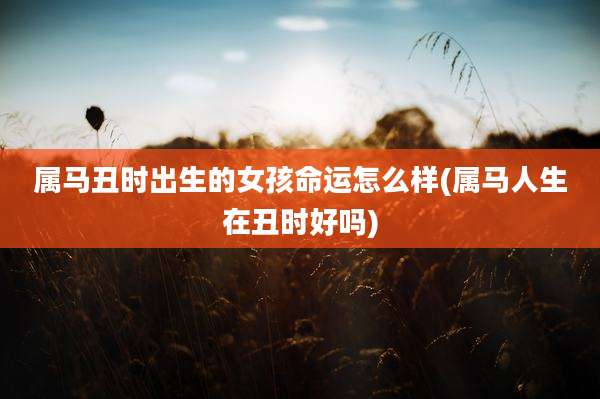 属马丑时出生的女孩命运怎么样(属马人生在丑时好吗)