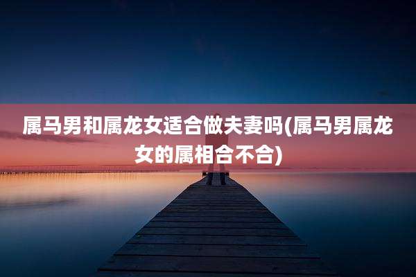 属马男和属龙女适合做夫妻吗(属马男属龙女的属相合不合)