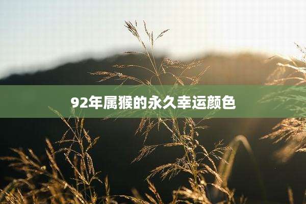 92年属猴的永久幸运颜色