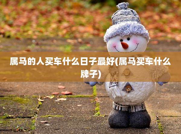 属马的人买车什么日子最好(属马买车什么牌子)