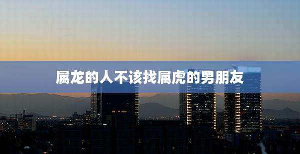 属龙的人不该找属虎的男朋友