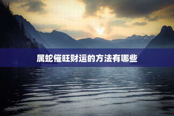 属蛇催旺财运的方法有哪些