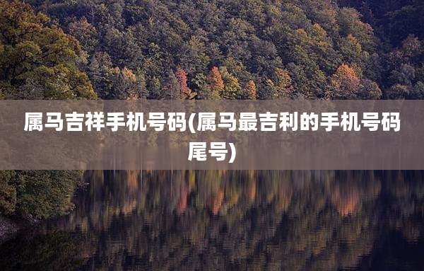 属马吉祥手机号码(属马最吉利的手机号码尾号)