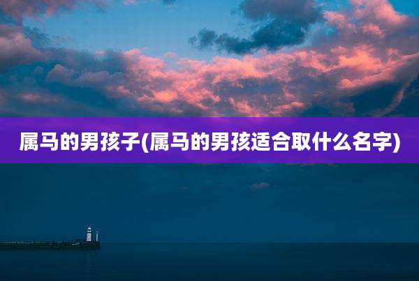 属马的男孩子(属马的男孩适合取什么名字)