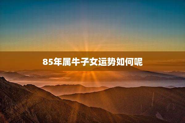 85年属牛子女运势如何呢