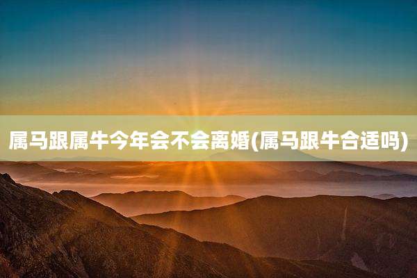 属马跟属牛今年会不会离婚(属马跟牛合适吗)