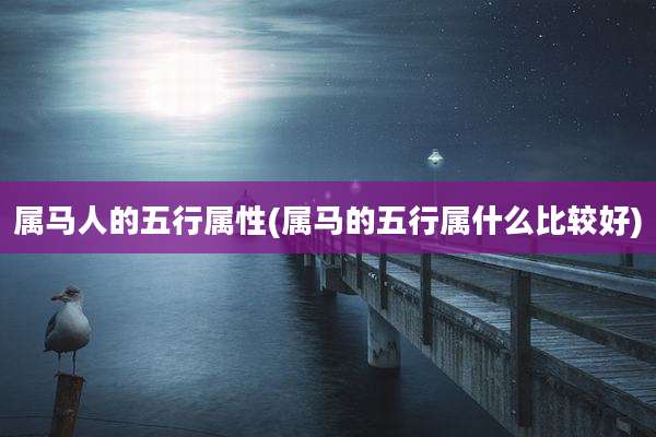 属马人的五行属性(属马的五行属什么比较好)