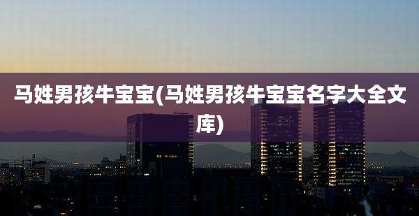马姓男孩牛宝宝(马姓男孩牛宝宝名字大全文库)