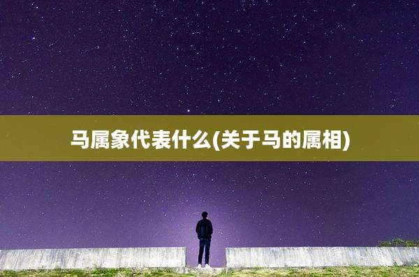 马属象代表什么(关于马的属相)