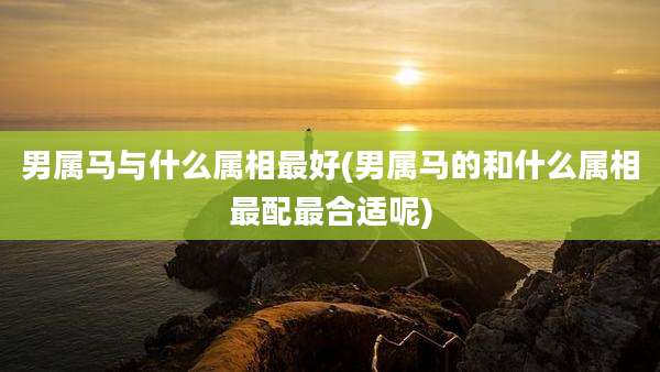 男属马与什么属相最好(男属马的和什么属相最配最合适呢)