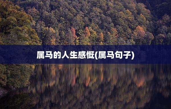 属马的人生感慨(属马句子)