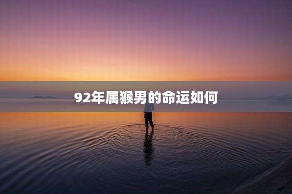 92年属猴男的命运如何