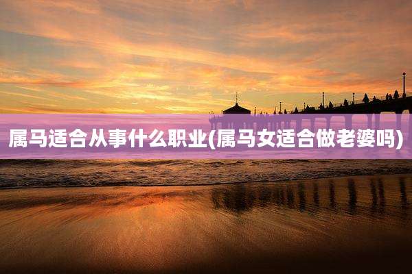 属马适合从事什么职业(属马女适合做老婆吗)