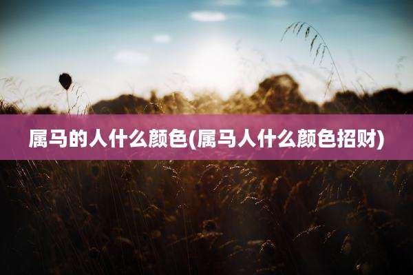 属马的人什么颜色(属马人什么颜色招财)