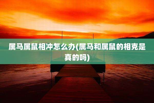 属马属鼠相冲怎么办(属马和属鼠的相克是真的吗)