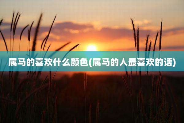 属马的喜欢什么颜色(属马的人最喜欢的话)