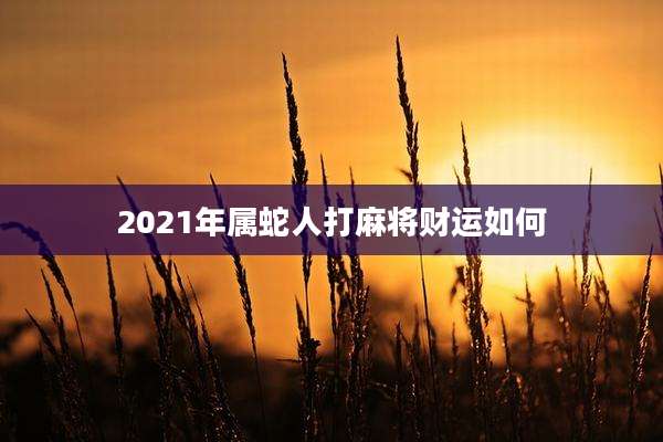 2021年属蛇人打麻将财运如何