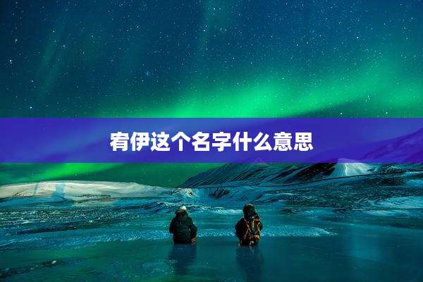 宥伊这个名字什么意思