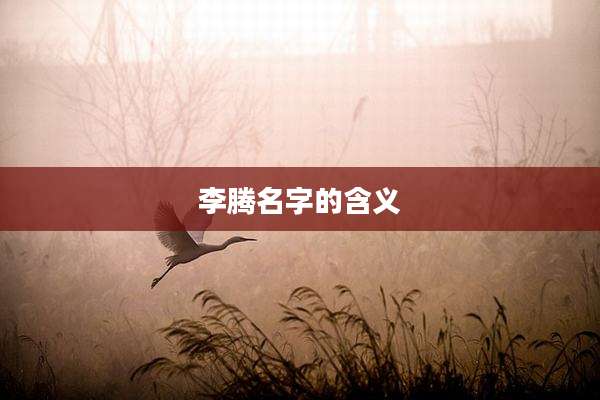 李腾名字的含义