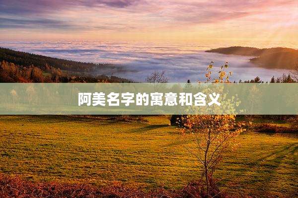 阿美名字的寓意和含义