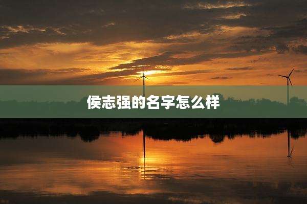 侯志强的名字怎么样