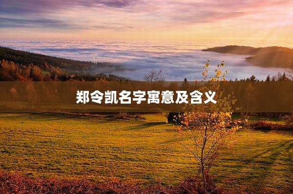 郑令凯名字寓意及含义