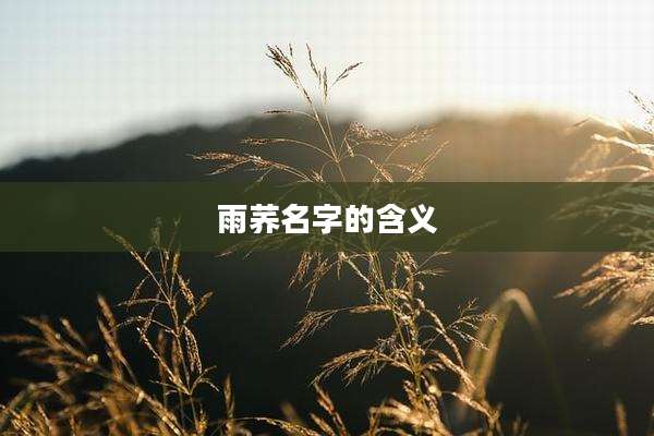 雨荞名字的含义