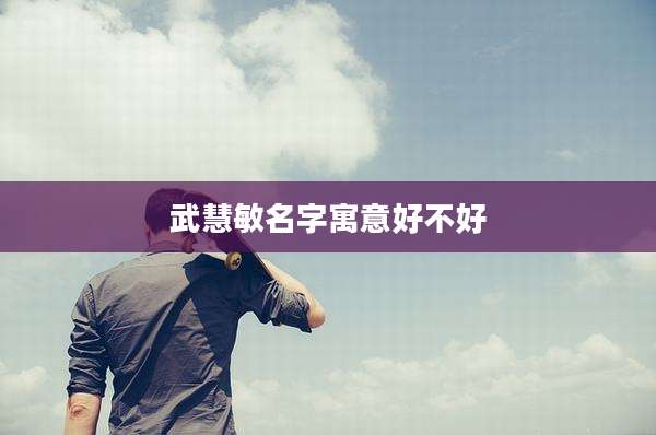武慧敏名字寓意好不好
